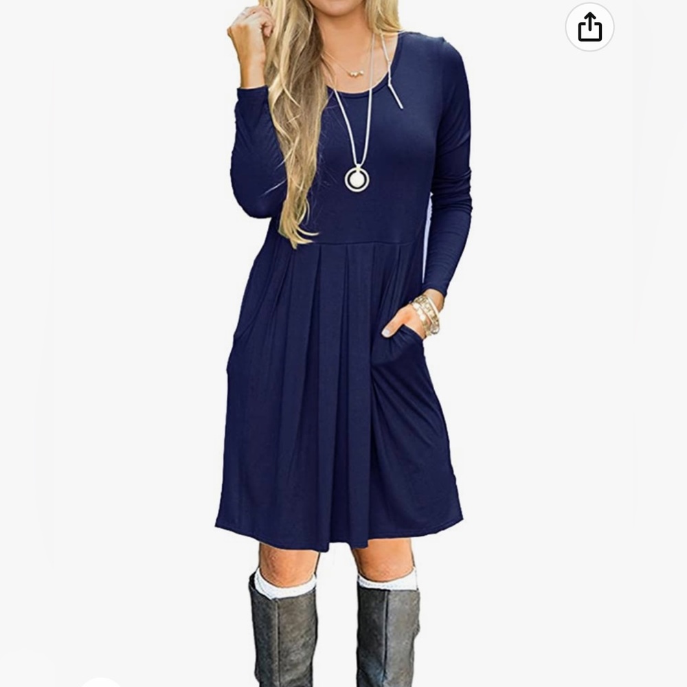 Dark blue long sleeved dress